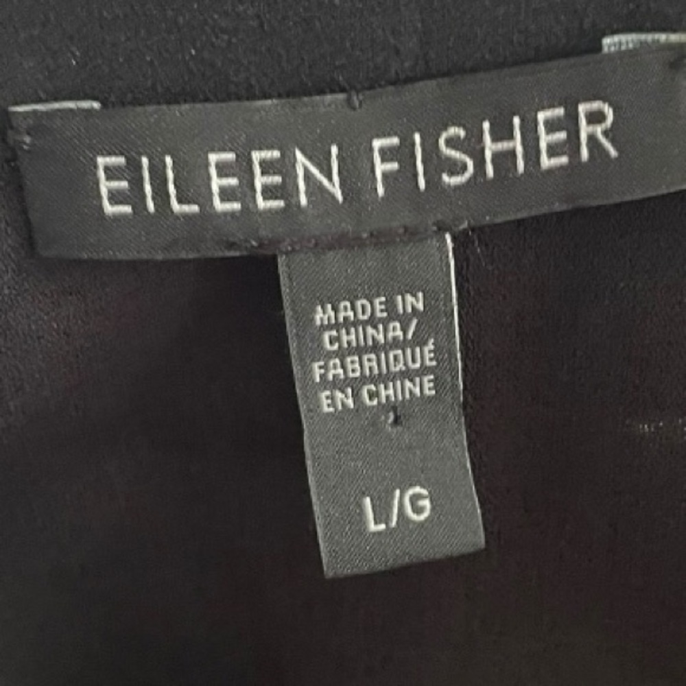 Eileen Fisher Asymmetrical Silk Shift Dress Black Large classic luxury career - Picture 5 of 5